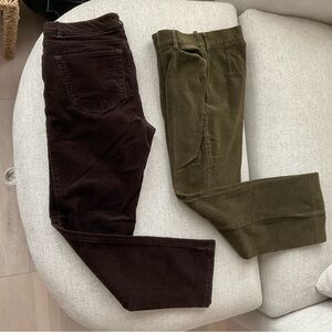 Chaps and Jones New York Chocolate and Olive Straight Leg Pants bundle